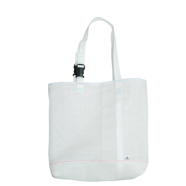 Record Bag / White, Mesh, Pink, Light Blue