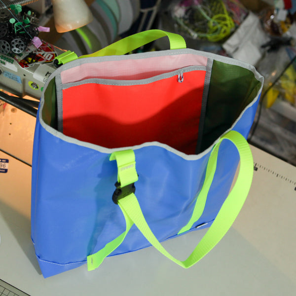 Record Bag / Blue, Neon Yellow