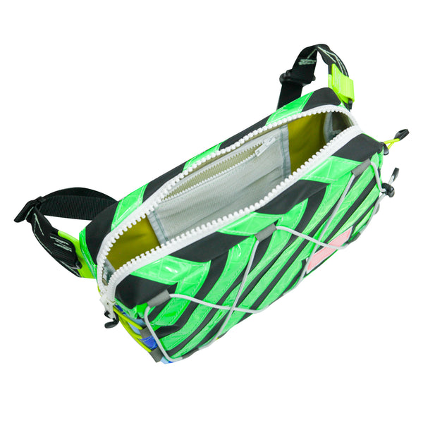 Medium Waist Bag / Black, Neon Green