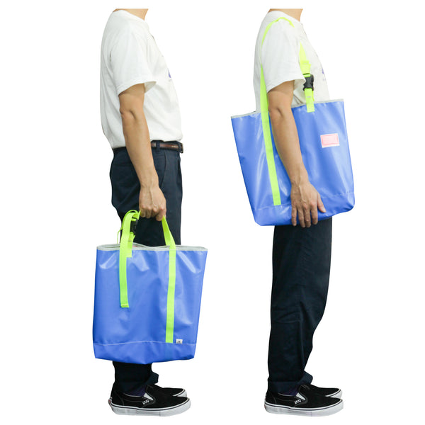 Record Bag / Blue, Neon Yellow