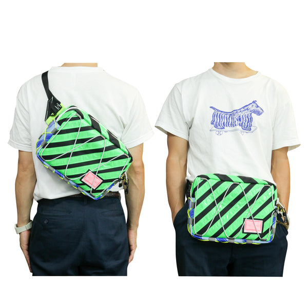 Medium Waist Bag / Black, Neon Green