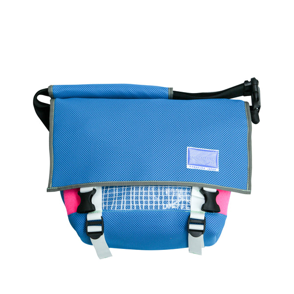 Medium Shoulder Bag / Blue, Neon Pink