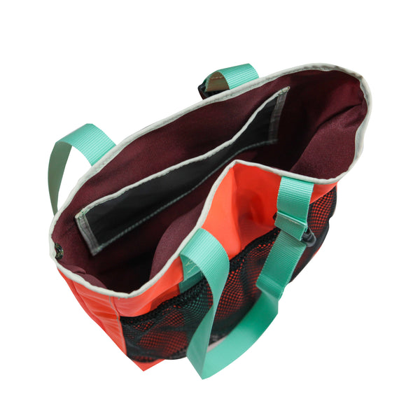 Small Tote Bag / Neon Orange, Mesh