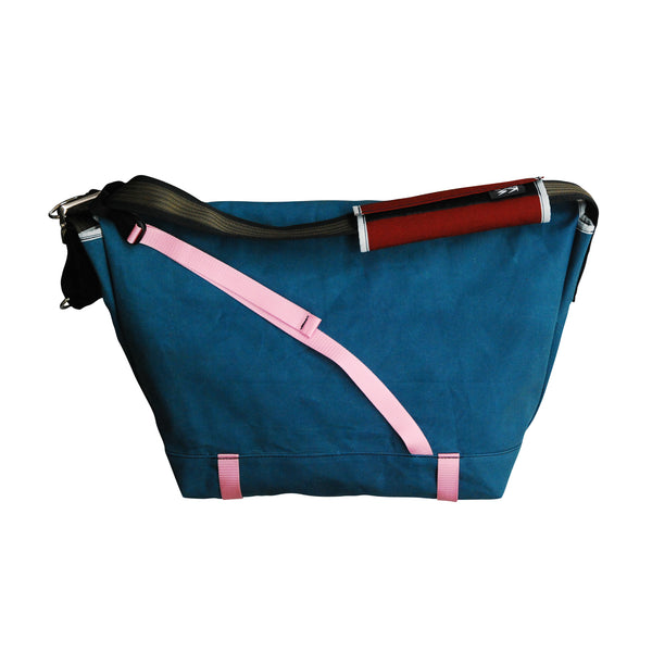 Large Messenger Bag / Indigo Blue, Pink