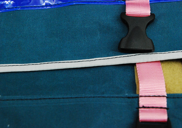 Large Messenger Bag / Indigo Blue, Pink