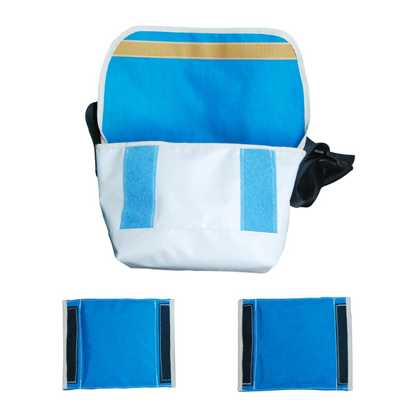 Small Shoulder Bag / Light Grey, Blue, Partitions