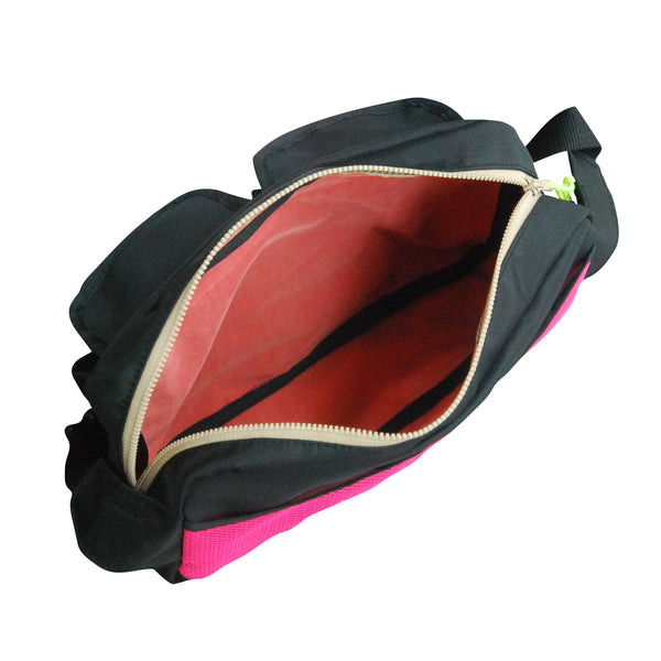 Medium Waist Bag / Black, Pink