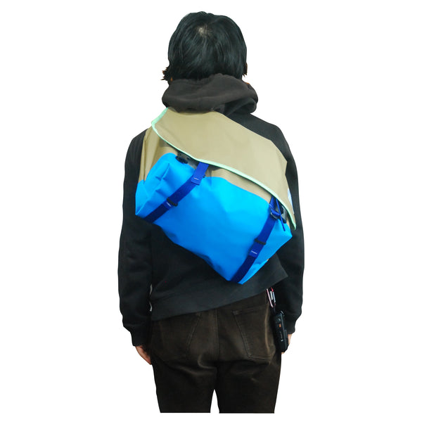 Large Messenger Bag / Khaki, Blue